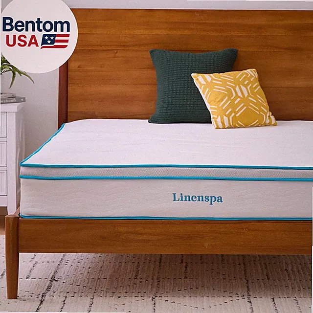 10 Inch Memory Foam and Spring Hybrid Mattress - Medium Feel - Bed in a Box - Qu