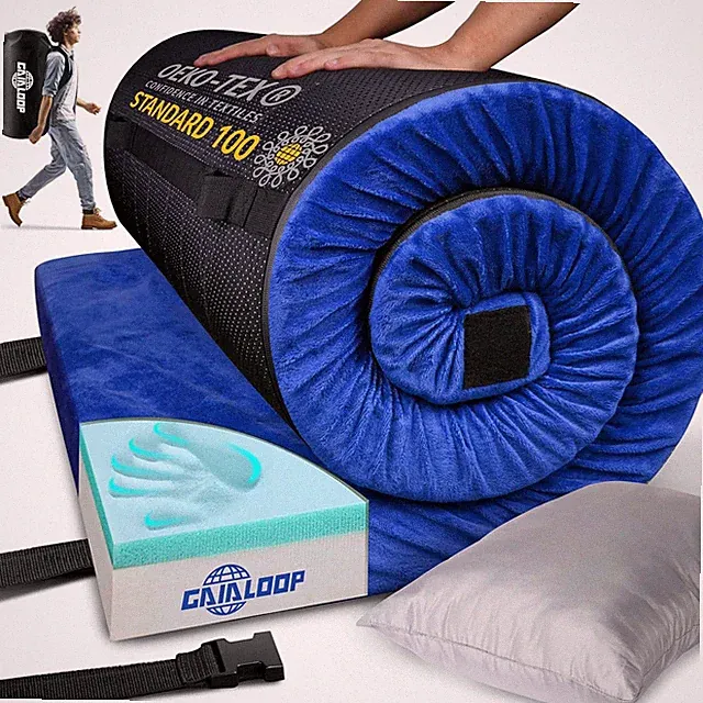 3 INCH Thick Memory Foam Camping Pad Futon Mattress Full, Portable Floor
