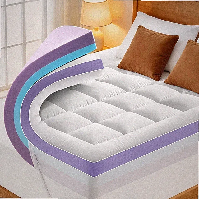 5 Inch Dual Layer Memory Foam King Mattress Topper - 2'' Pillow Top Mattress Pad