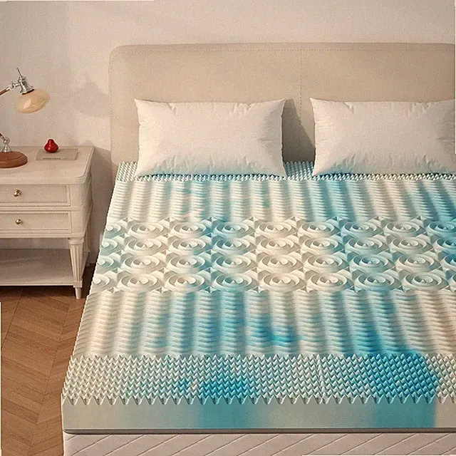 Cooling Gel Memory Foam Mattress Topper 5-Zone Pressure Relief Soft Bed Pad