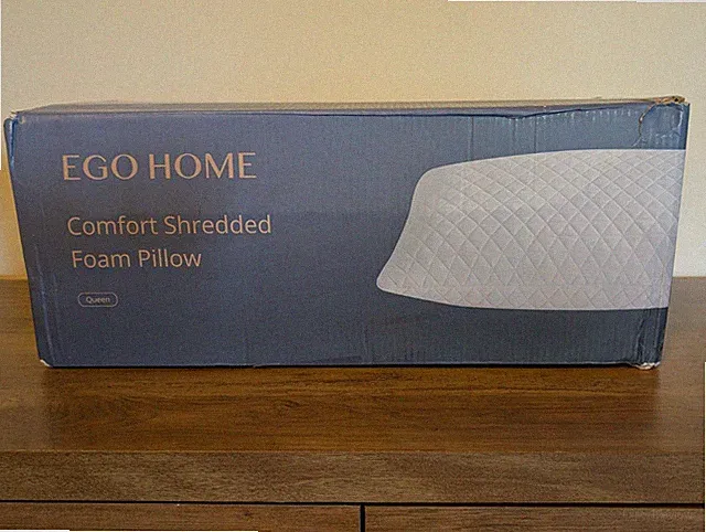 Ego Home Comfort Shredded Foam Pillow Queen Size - Brand New In Box