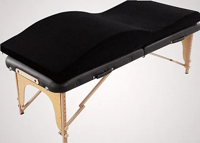 Ergonomic Foam Massage Bed Topper with Velvet Cover for Beauty Salons, Black