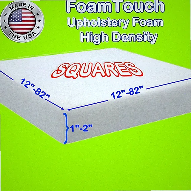 FoamTouch high density Square foam sheets 1"-2" thick, 12"-72" sides CUSTOM CUT