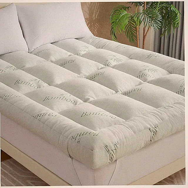 King Size Memory Foam Mattress Topper 5 Inch Thick Breathable Bamboo Cooling...