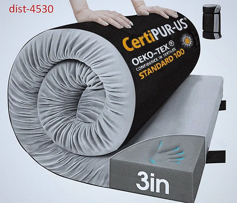 Memory Foam Camping Mattress Pad,3inch Sleeping Pad for Camping,Non-Slip Bottom