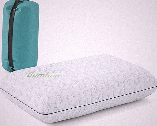 Vaverto Small Memory Foam Bed Pillow for Camping - Compressible Medium Firm